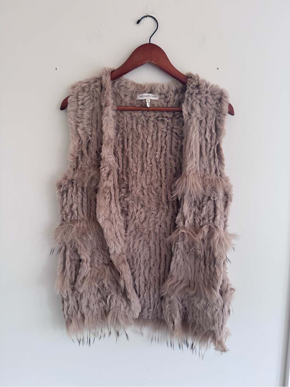 Heartloom Taupe Rabbit fur Vest
